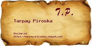 Tarpay Piroska névjegykártya